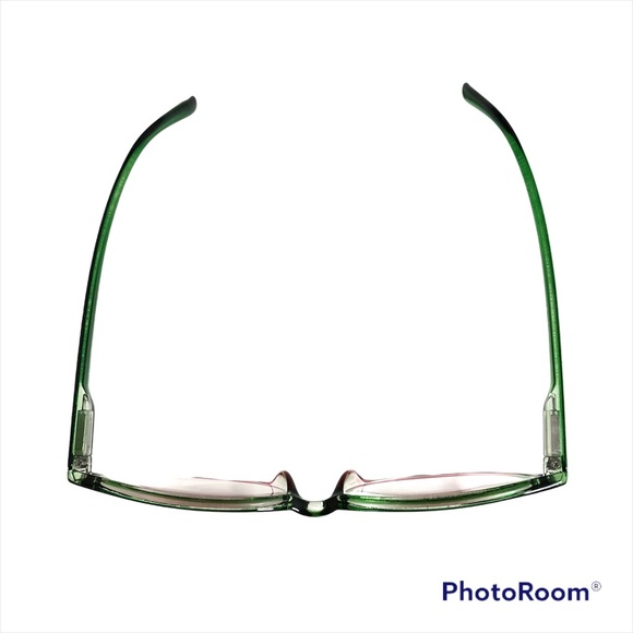 2.50 Reading Glasses Clear Lens Ombré Green Red Frame Oversized Cateye Designer - Picture 4 of 10